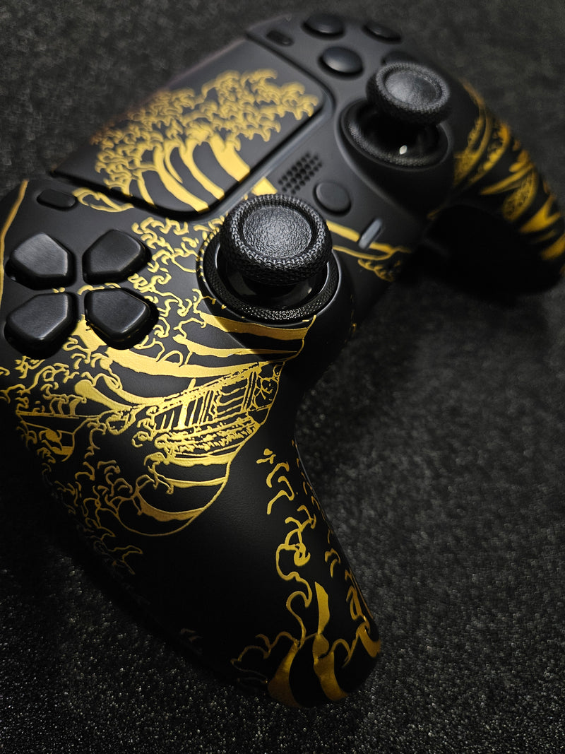 PS5 Controller - Gold Wave Design - Hall Sticks