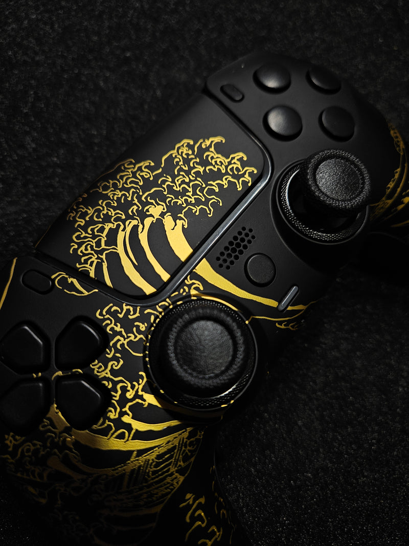 PS5 Controller - Gold Wave Design - Hall Sticks