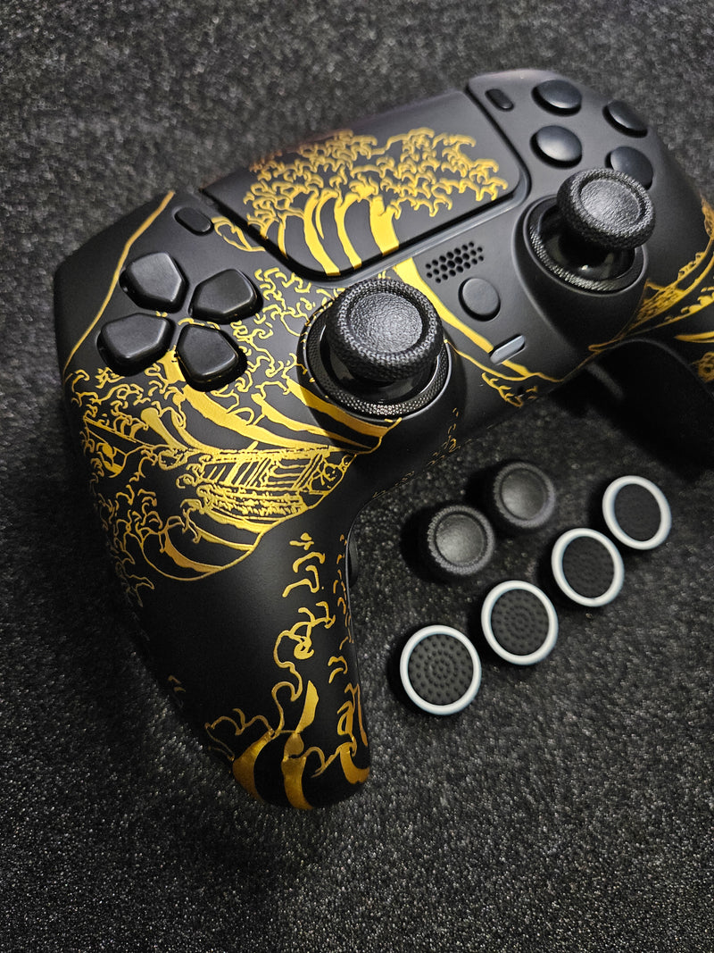 PS5 Controller - Gold Wave Design - Hall Sticks