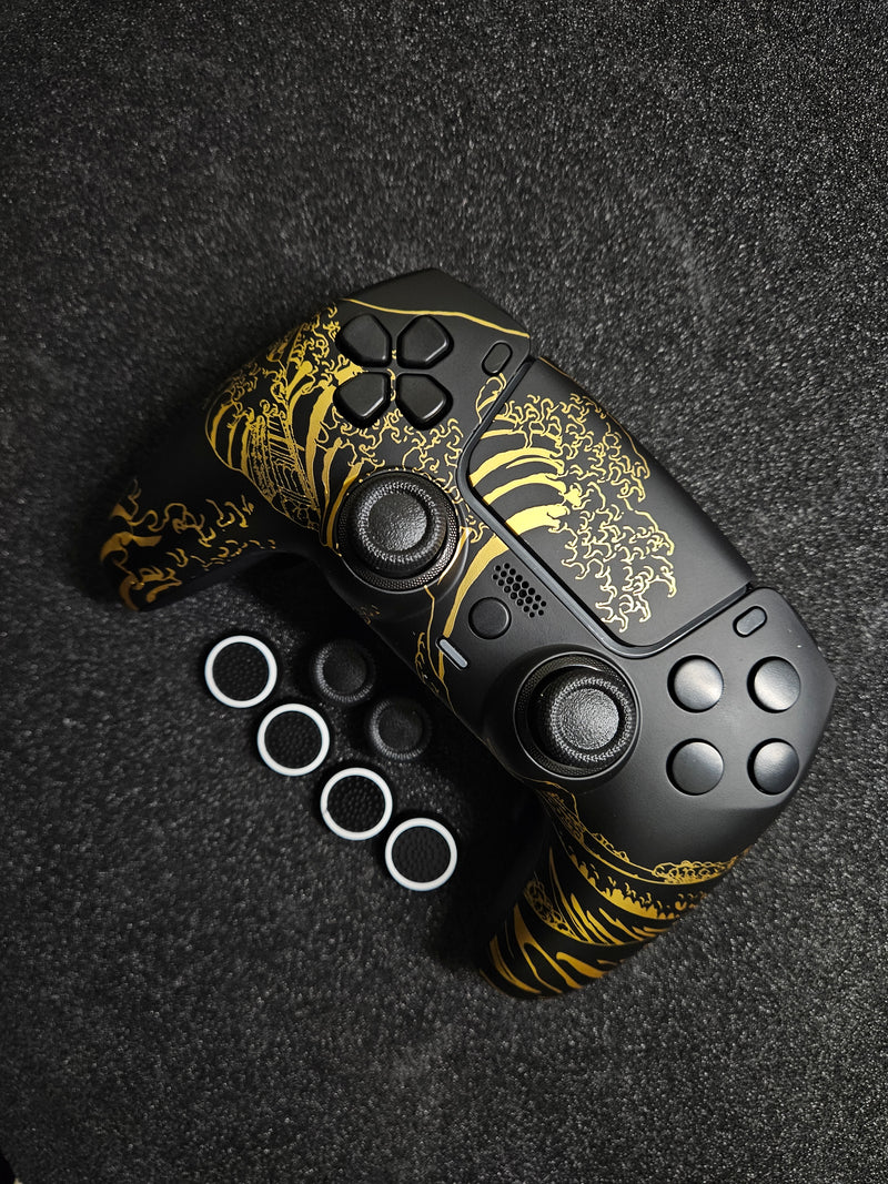 PS5 Controller - Gold Wave Design - Hall Sticks